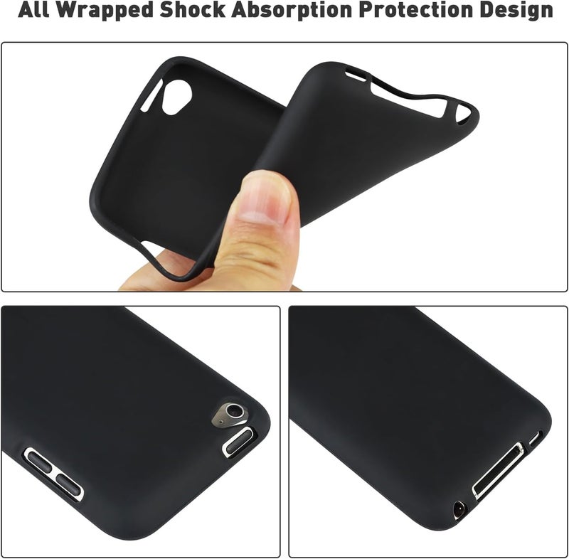 Baeruuss Compatible with iPod Touch 4 Case + Screen Protector (Black) - Image 4